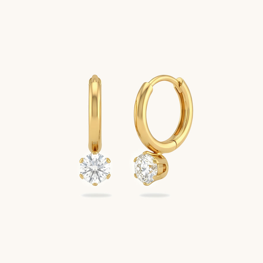 Solitaire Huggies - 18K Gold Plated image 1