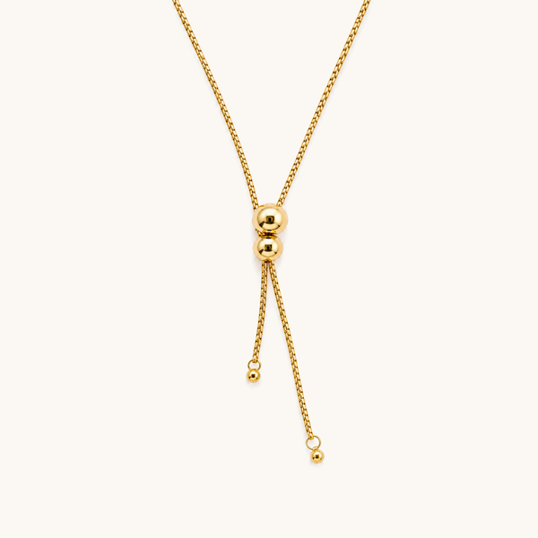 Knot Drop Necklace - 18K Gold Plated