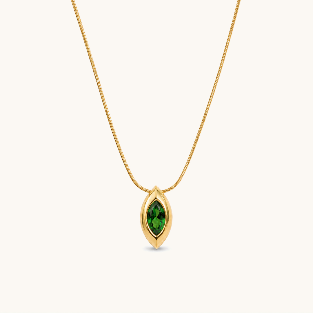 Olive Gleam Necklace - 18K Gold Plated