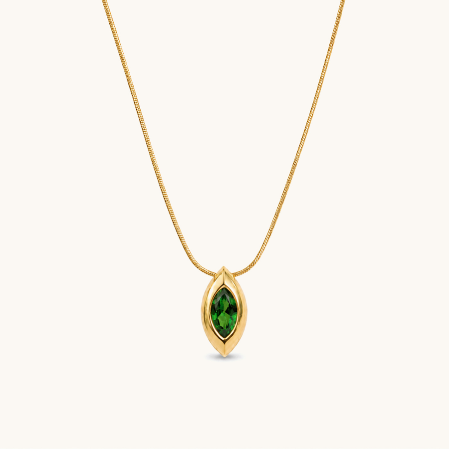 Olive Gleam Necklace - 18K Gold Plated image 1