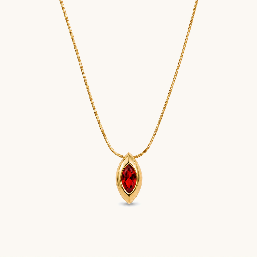 Ruby Gleam Necklace - 18K Gold Plated