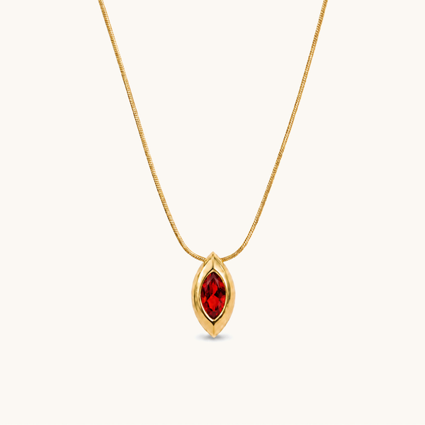 Ruby Gleam Necklace - 18K Gold Plated