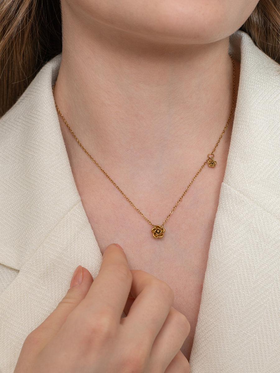 Roselle Necklace - 18K Gold Pleated image 8
