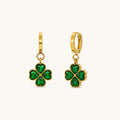 Fora Emerald Hoops - 18K Gold Plated