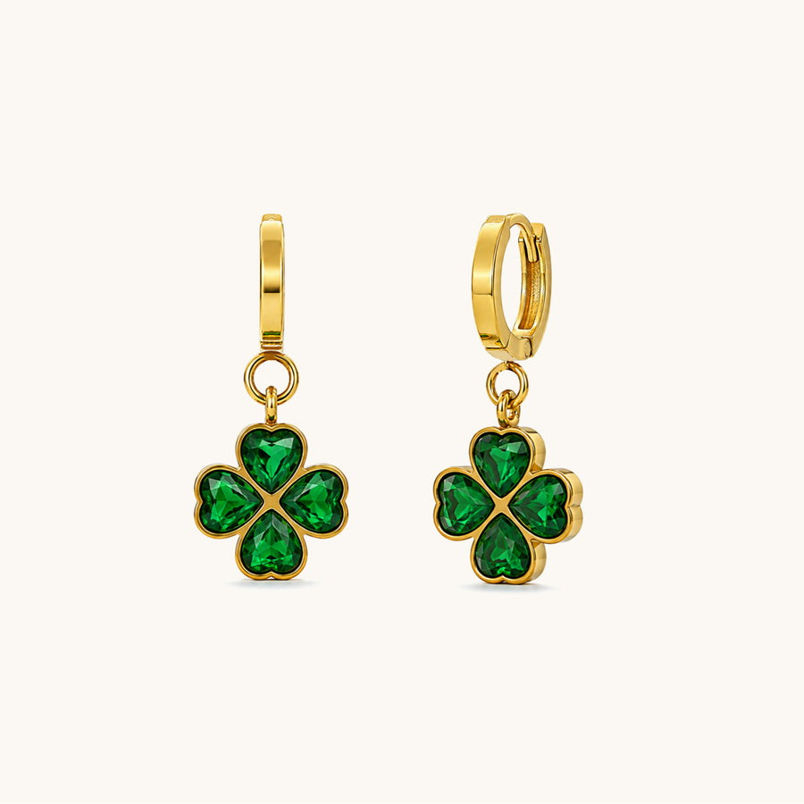 Fora Emerald Hoops - 18K Gold Plated image 1