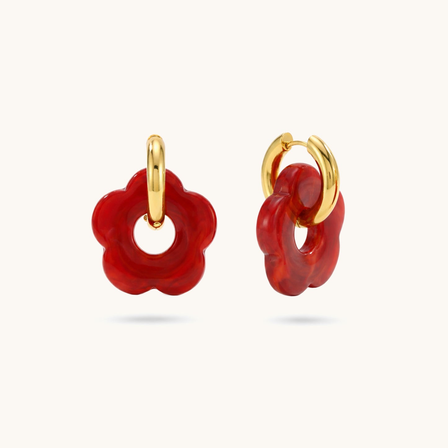 Poppy Petals Hoops - 18K Gold Plated