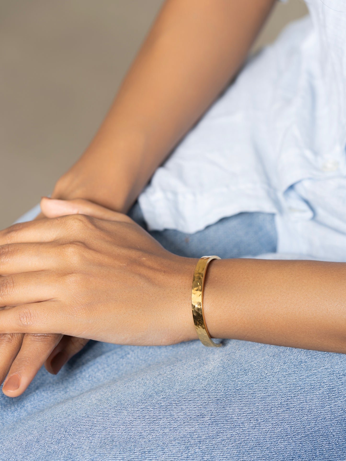 Hammered Cuff - 18K Gold Plated