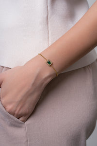 Emerald Rectangle Bracelet - 18K Gold Plated