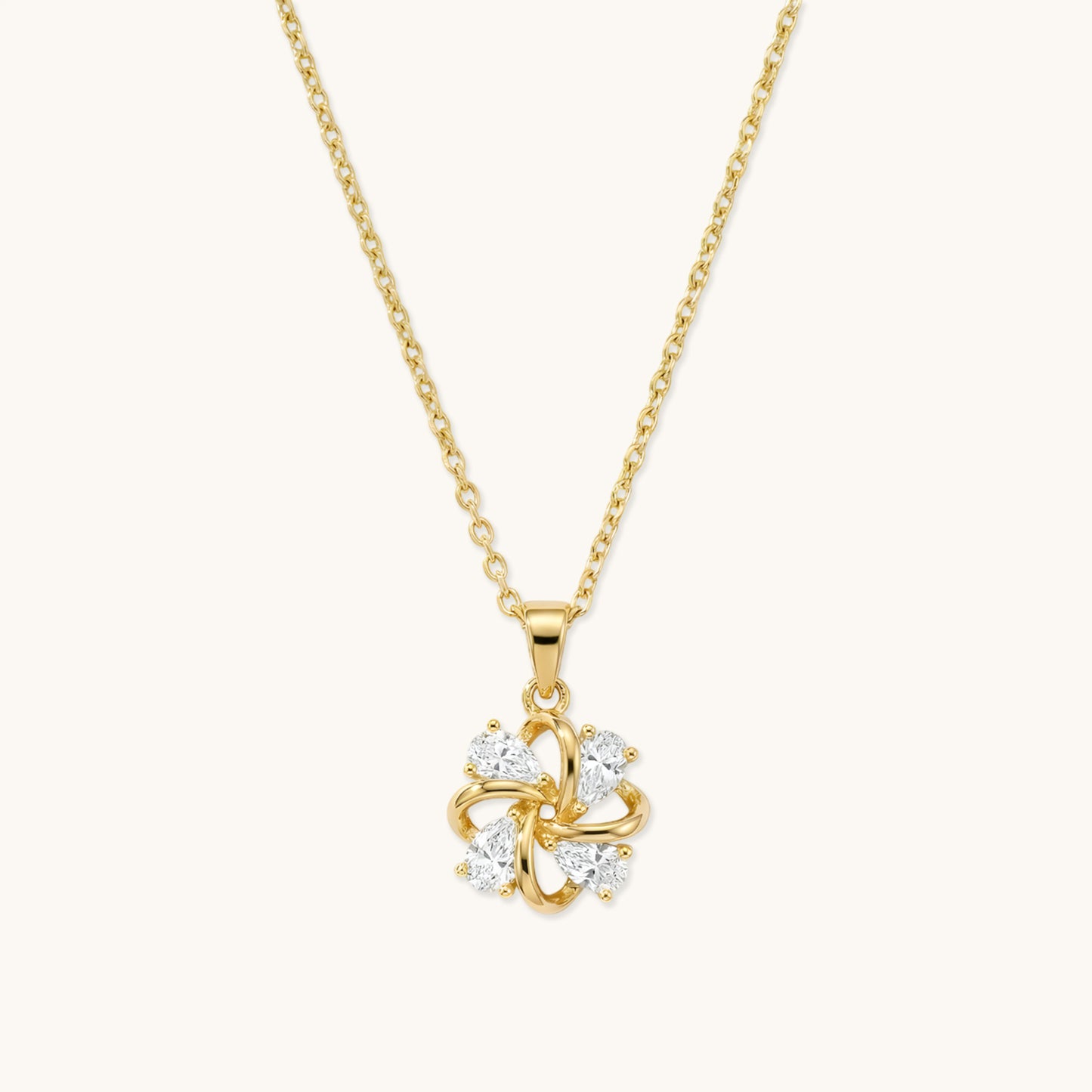 Bloom Twist Necklace - 18k Gold Plated