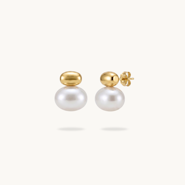 Seraphine Pearl Earrings – 18K Gold Plated