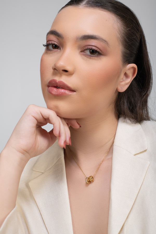 Twin spark necklace-18K Gold Plated