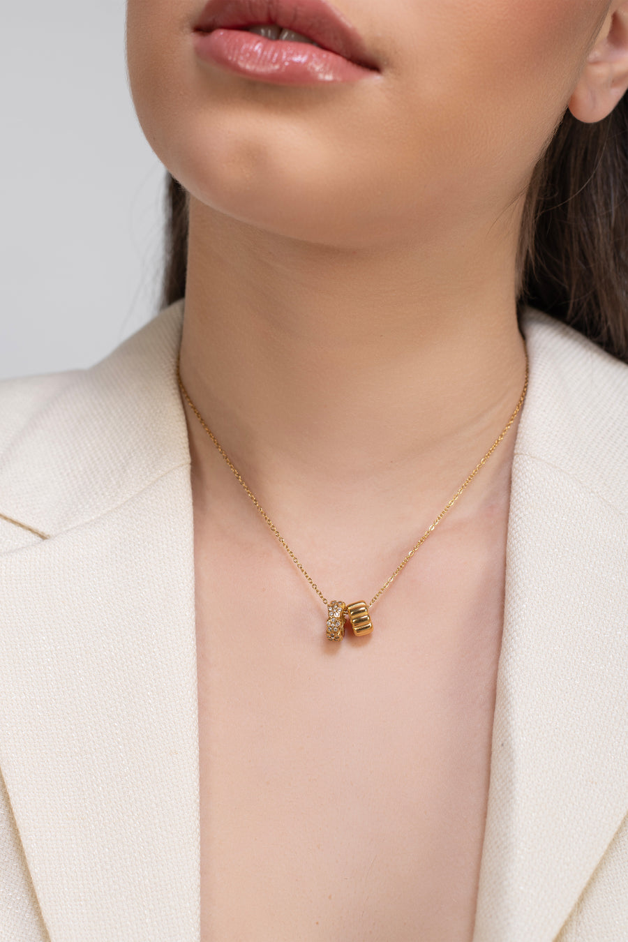 Twin spark necklace-18K Gold Plated image 3