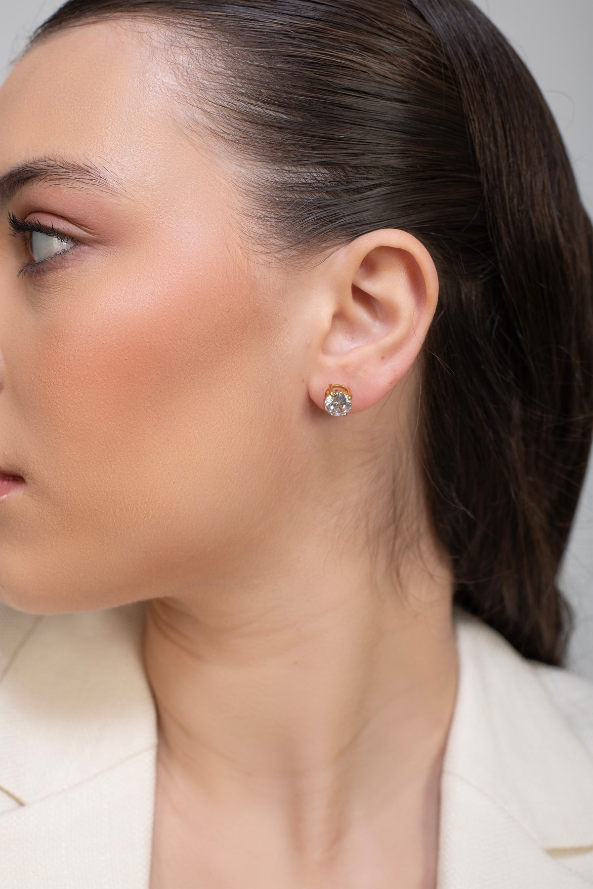 Spark Circle Studs - 18K Gold Plated image 3
