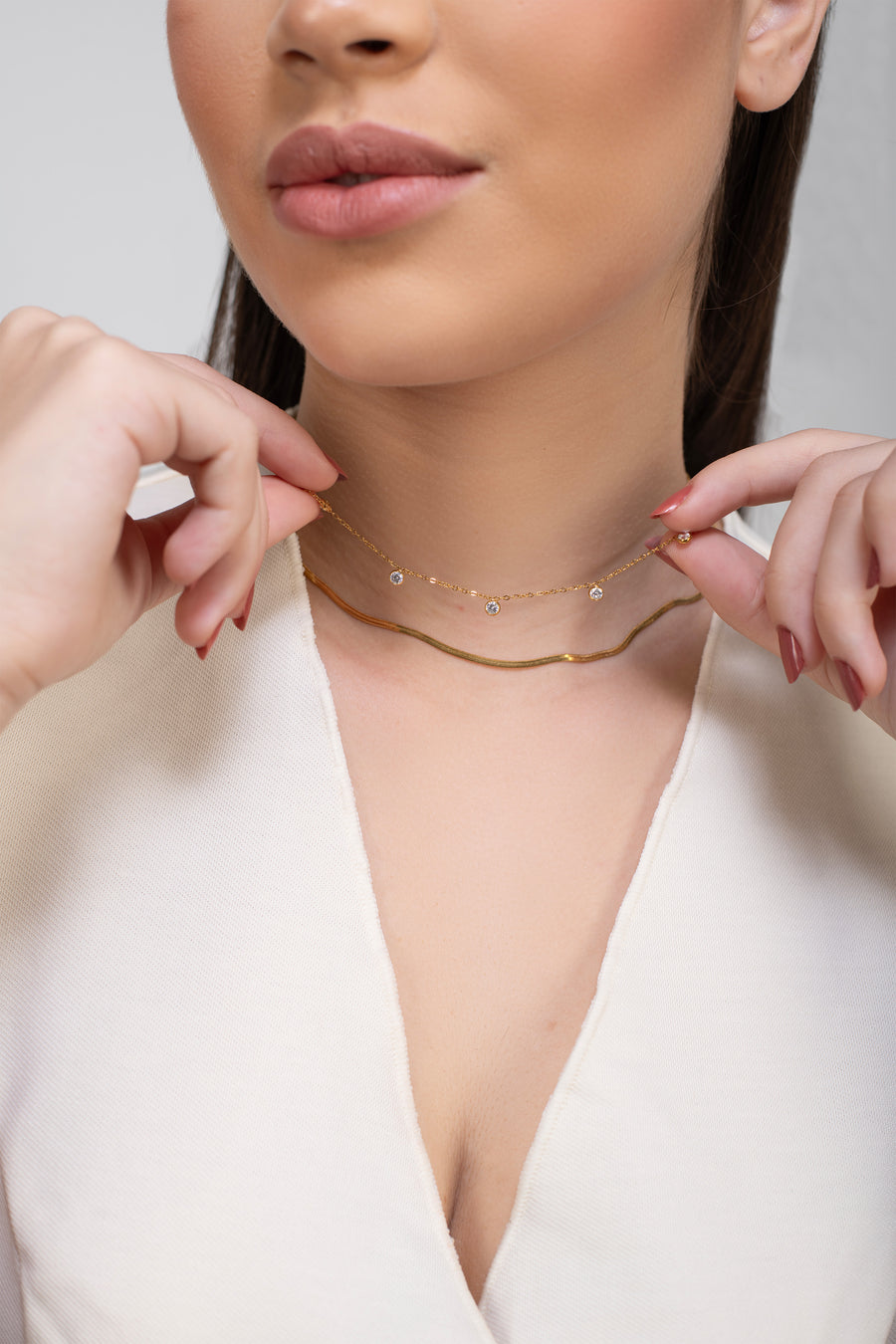 Delia Layered Necklace 18K Gold Plated image 2