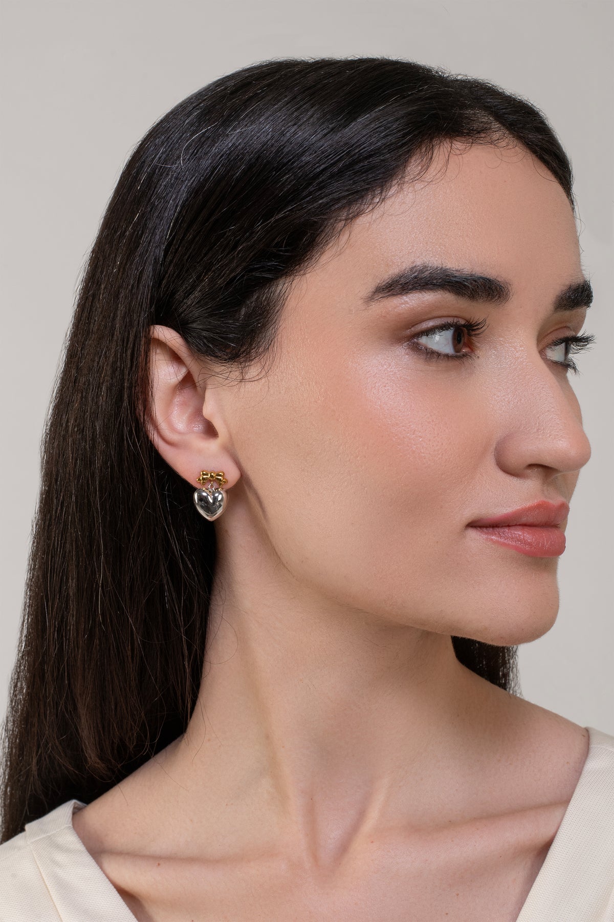 Aura Dual Tone Earrings - 18K Gold Plated image 3