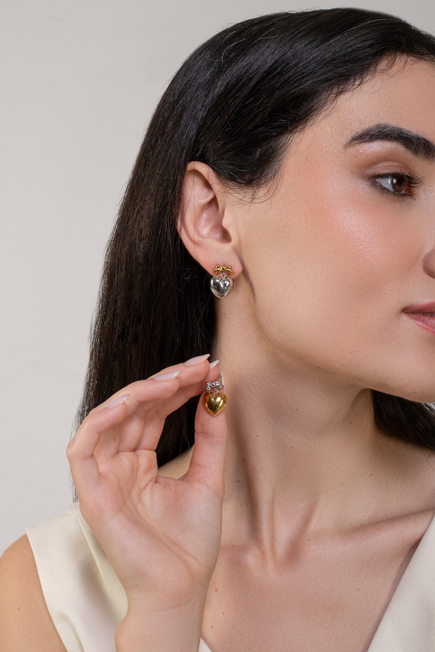 Aura Dual Tone Earrings - 18K Gold Plated