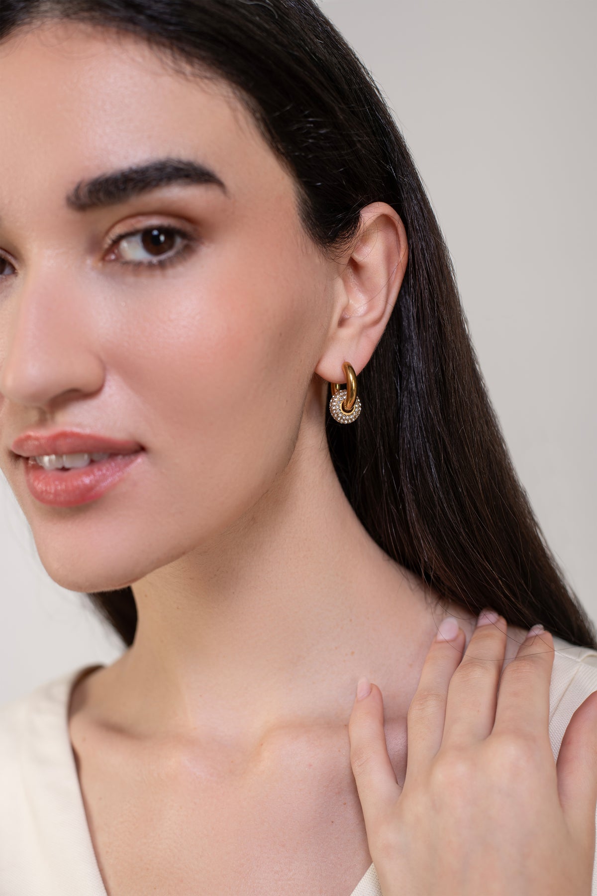 Daphne Gold Hoops - 18K Gold Plated image 4