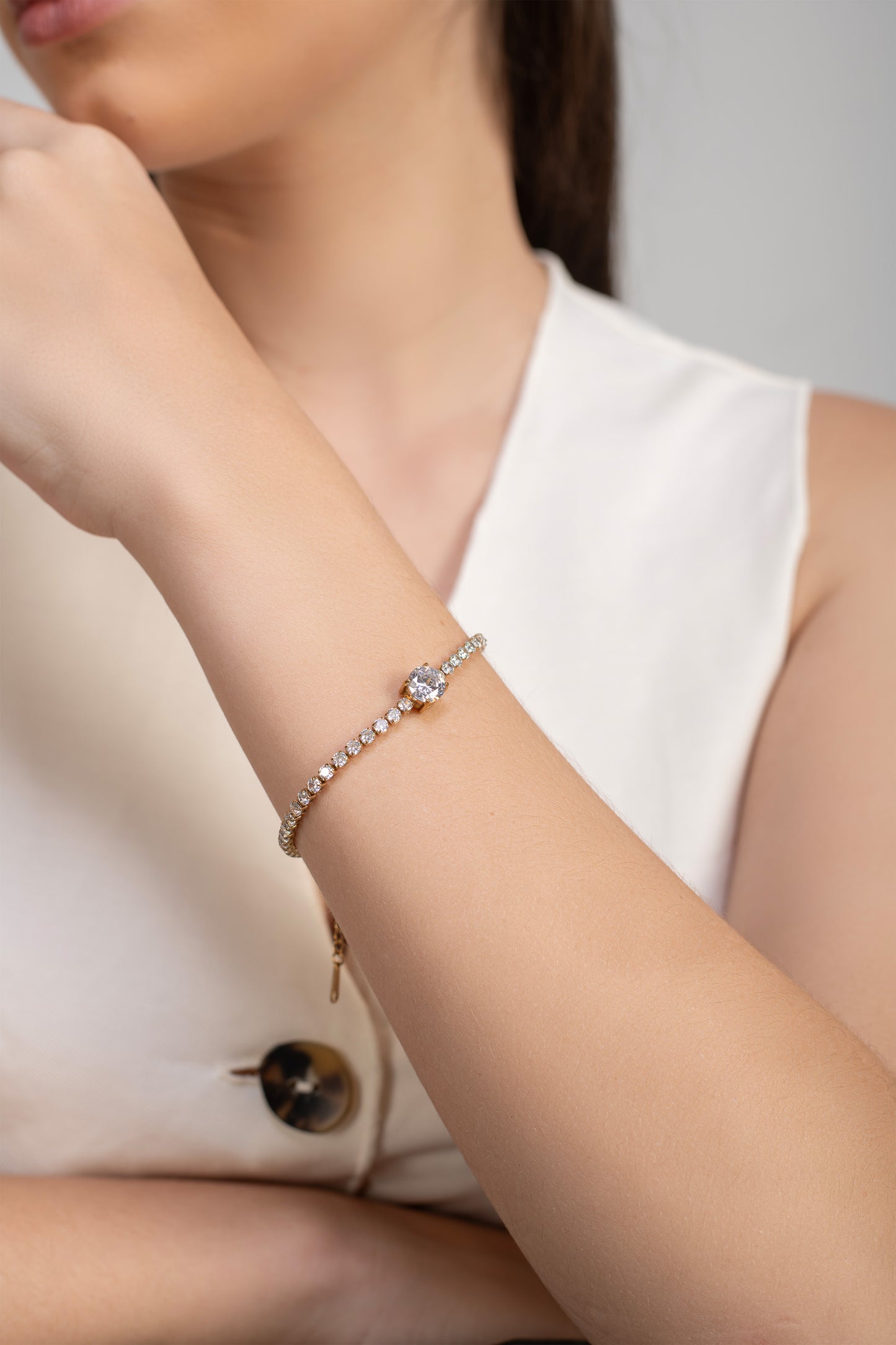 Pure-line Tennis Bracelet -18K Gold Plated