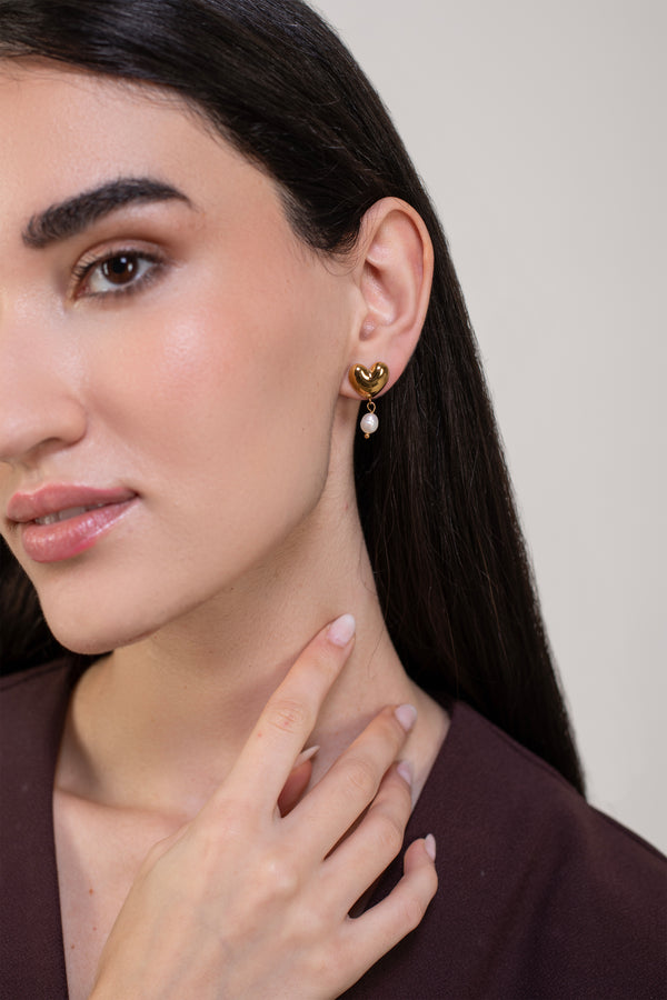 Vienna Heart Earrings - 18K Gold Plated