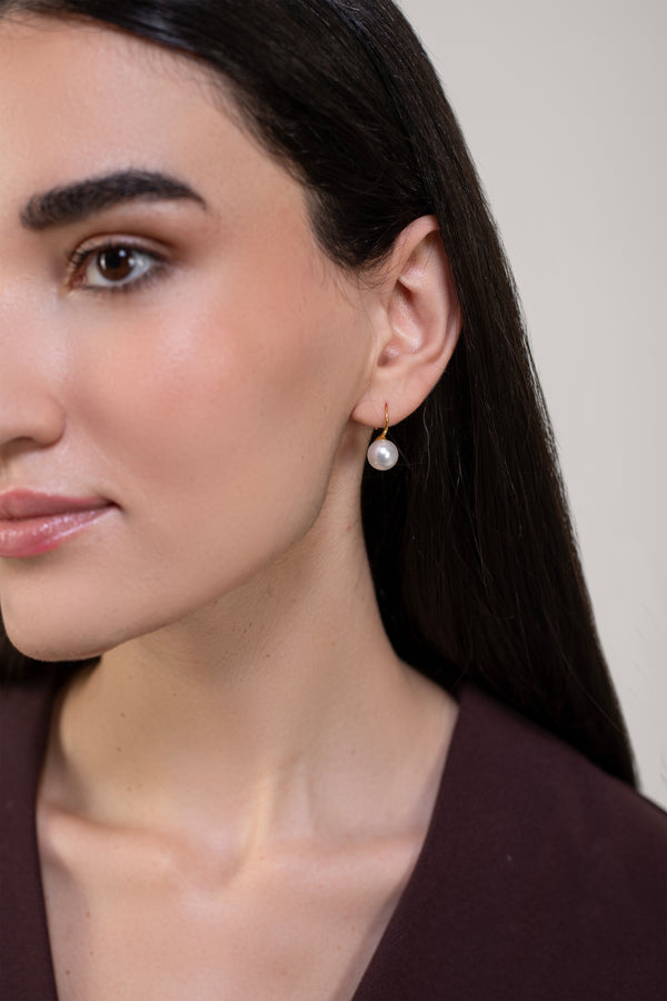 Ira Pearl Drop Earrings - 18K Gold Plated