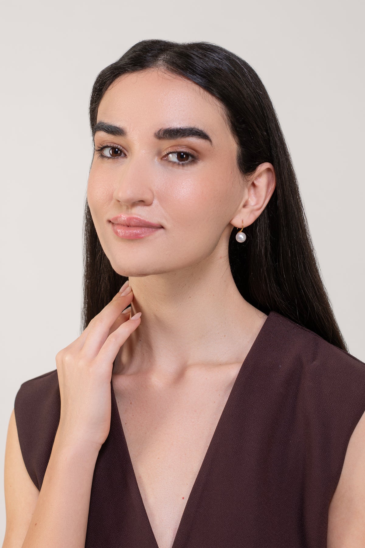 Ira Pearl Drop Earrings - 18K Gold Plated image 3