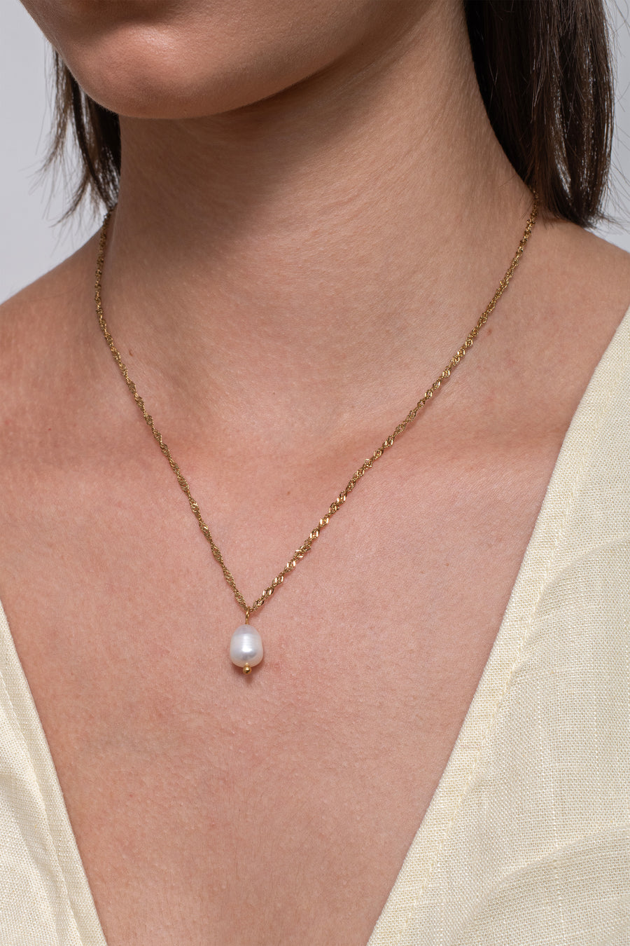 Elowen Pearl Necklace - 18K Gold Plated image 2