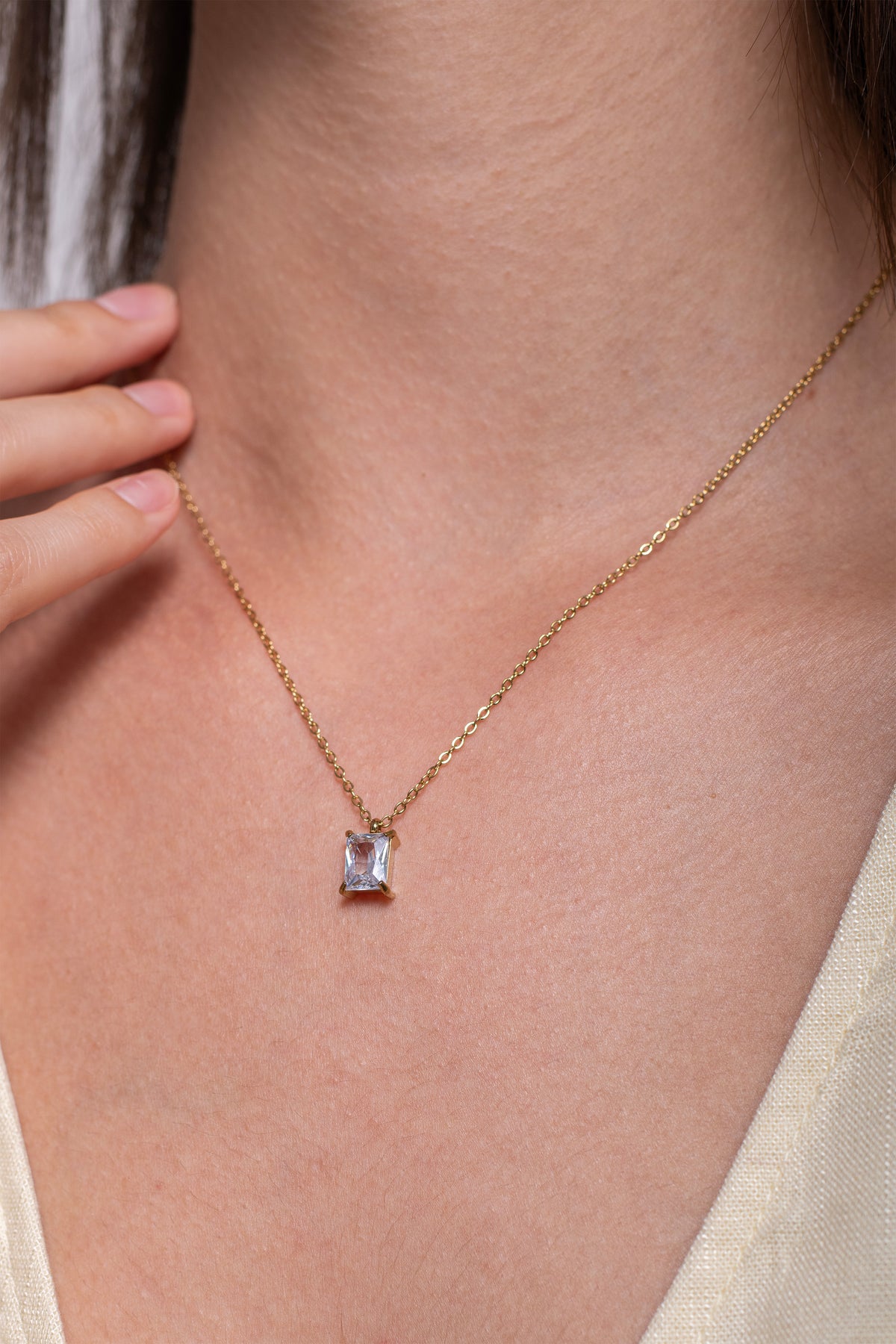 Radiant Solitaire Necklace - 18K Gold Plated