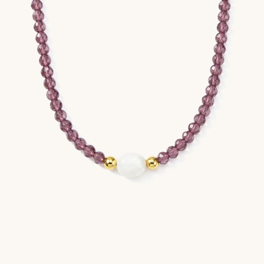 Lilac Beads Necklace - 18k Gold Plated image 2