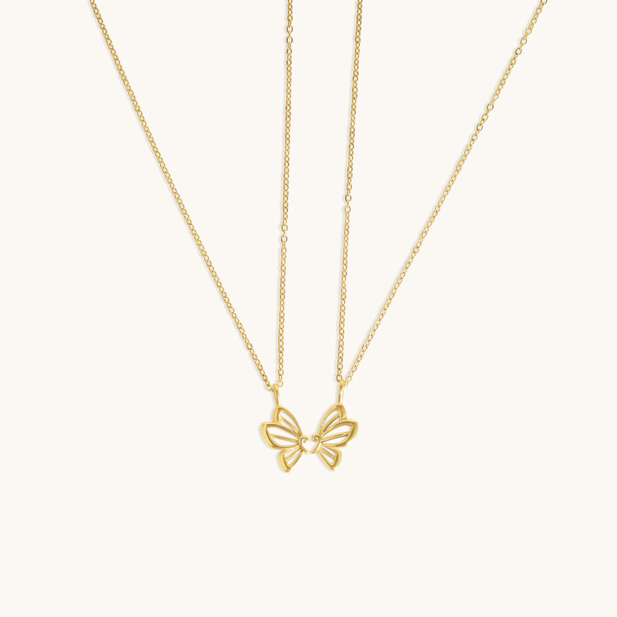 BFF Butterfly Necklace  - 18K Gold Plated image 1