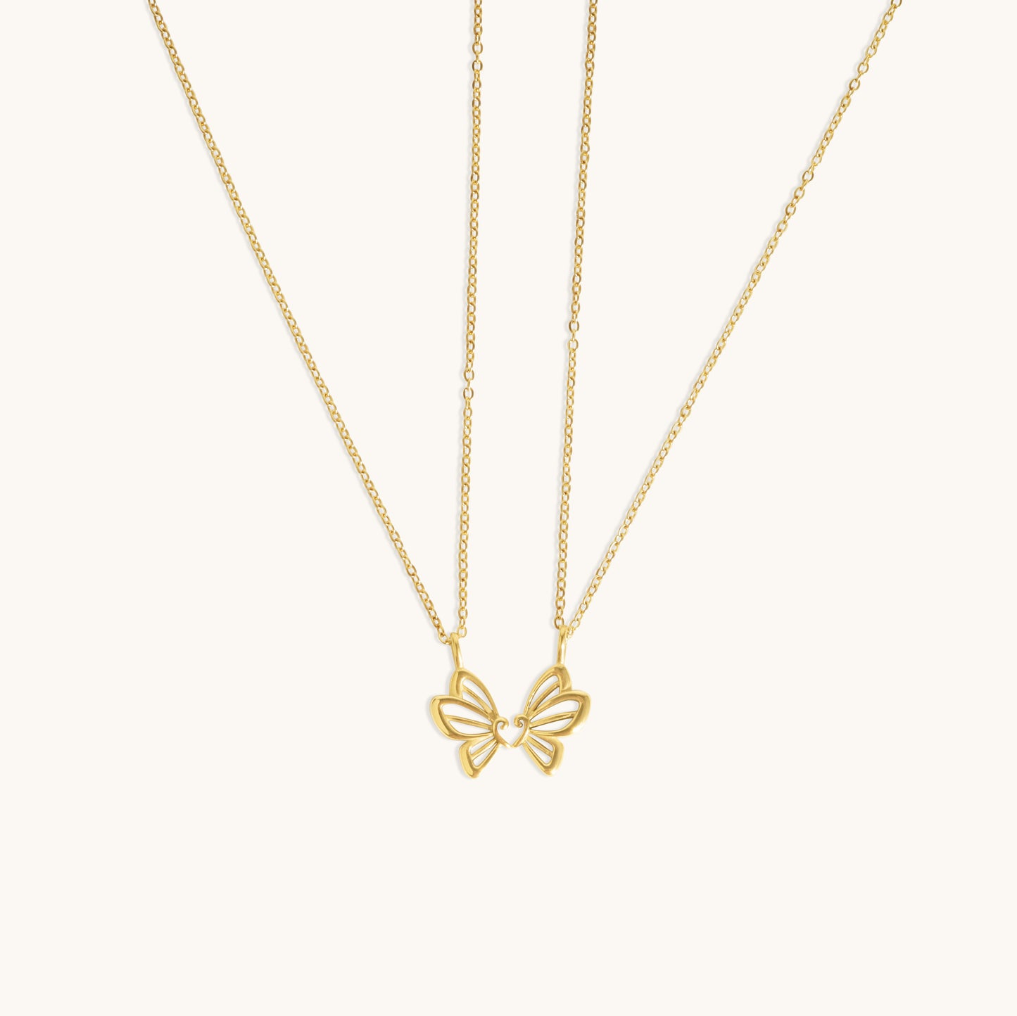BFF Butterfly Necklace  - 18K Gold Plated