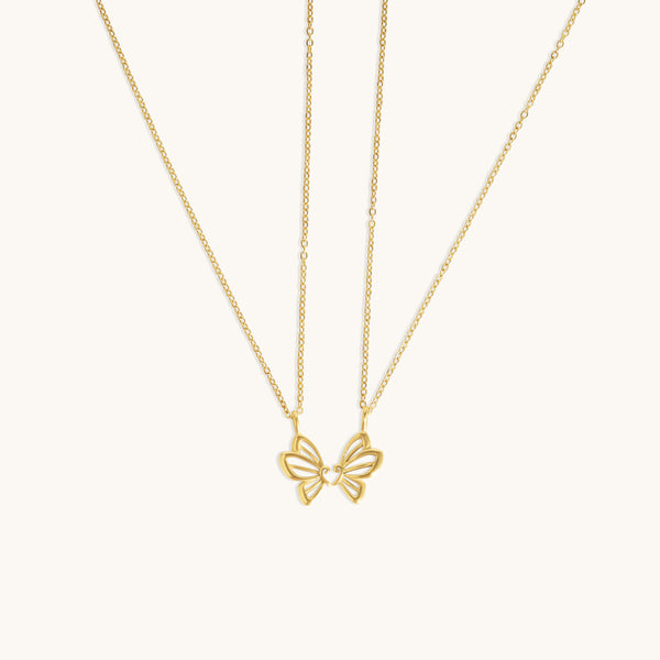 BFF Butterfly Necklace  - 18K Gold Plated