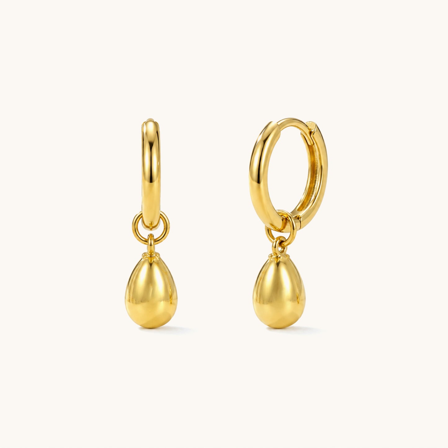 Dewi Drop  Hoops - 18K Gold Plated