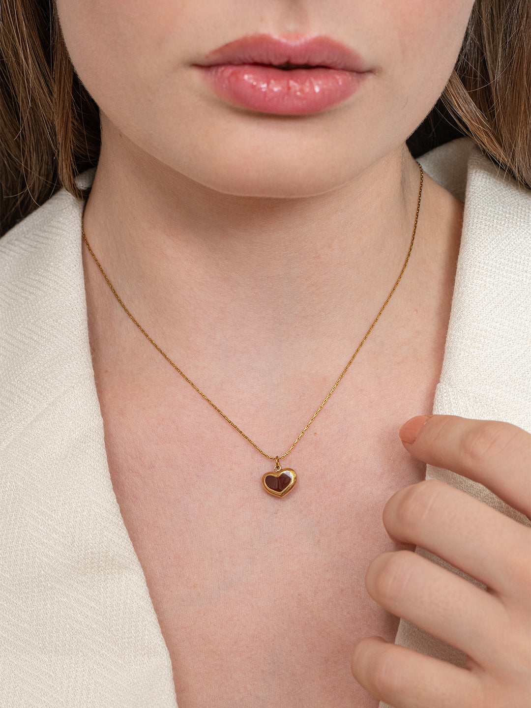 Velvet Heart Necklace – 18K Gold Plated image 2