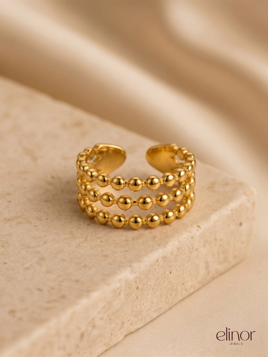 Trio Dot Ring - 18K Gold Plated image 2