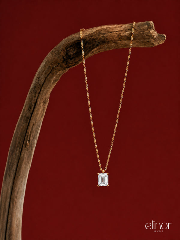 Radiant Solitaire Necklace - 18K Gold Plated