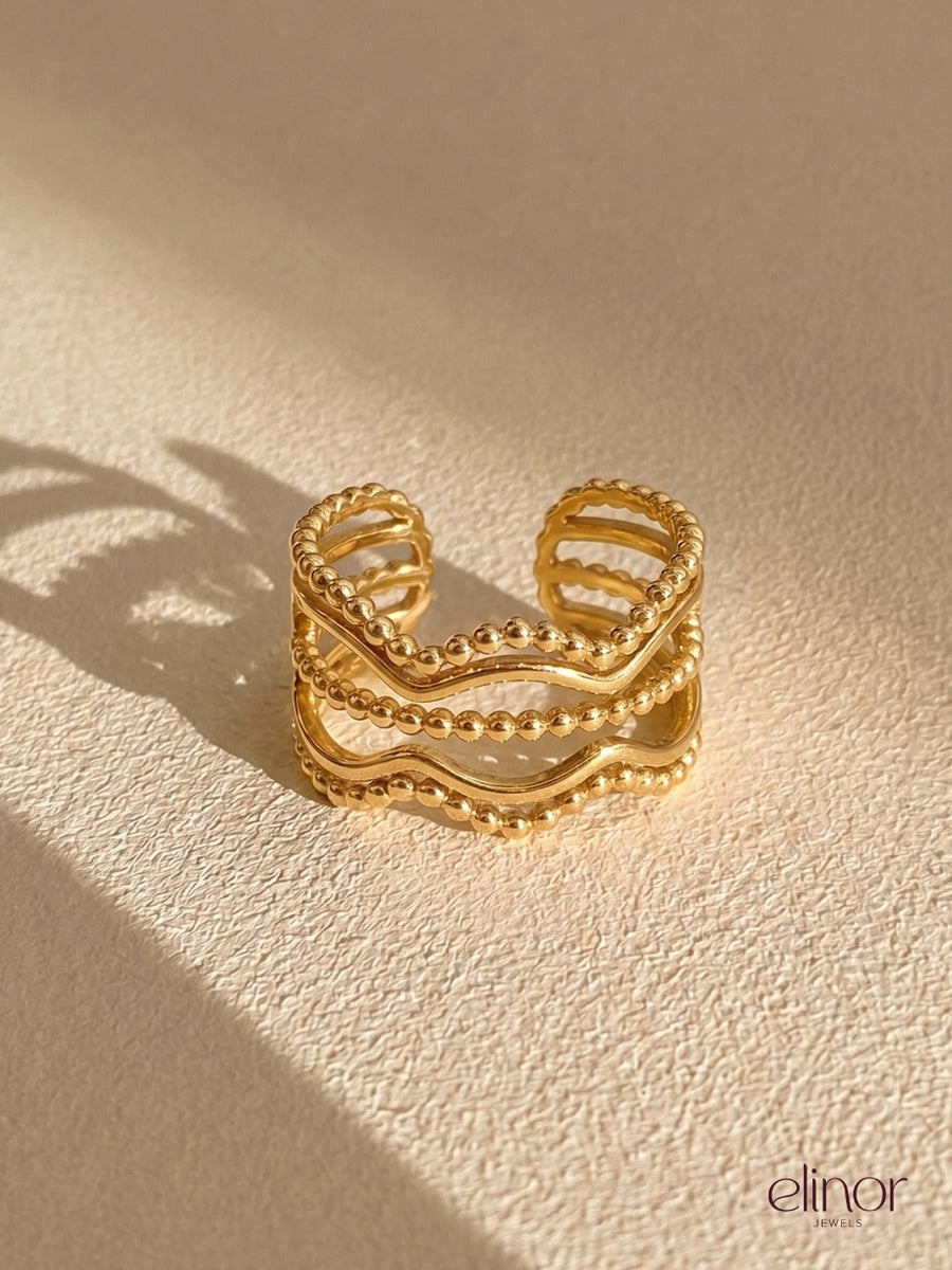 Wave Ring - 18K Gold Plated image 2