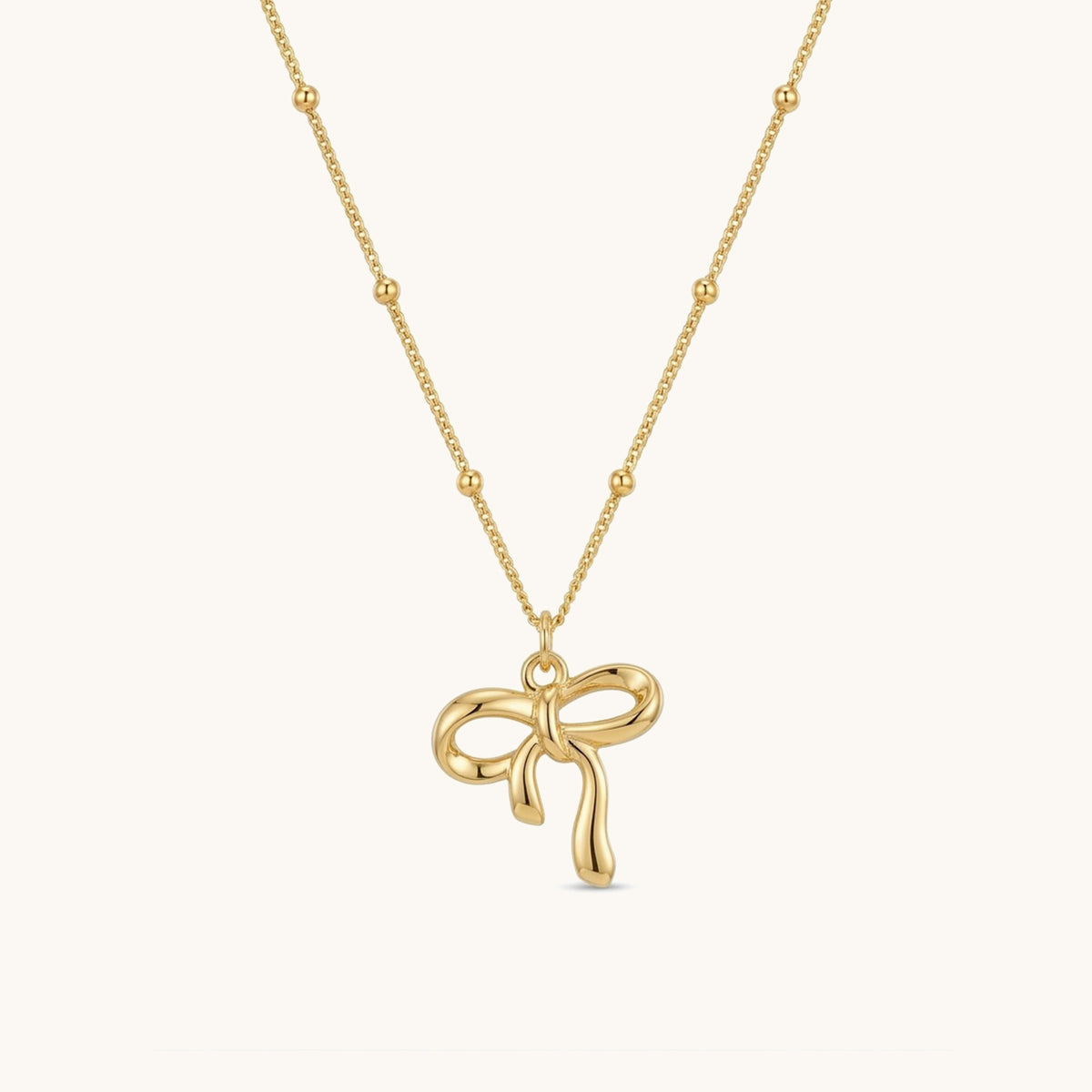 Ribbon Necklace - 18k Gold Plated image 1