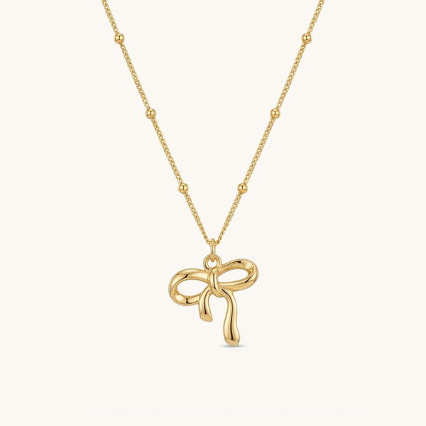 Ribbon Necklace - 18k Gold Plated