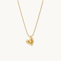 Puffy Heart Necklace - 18K Gold Plated