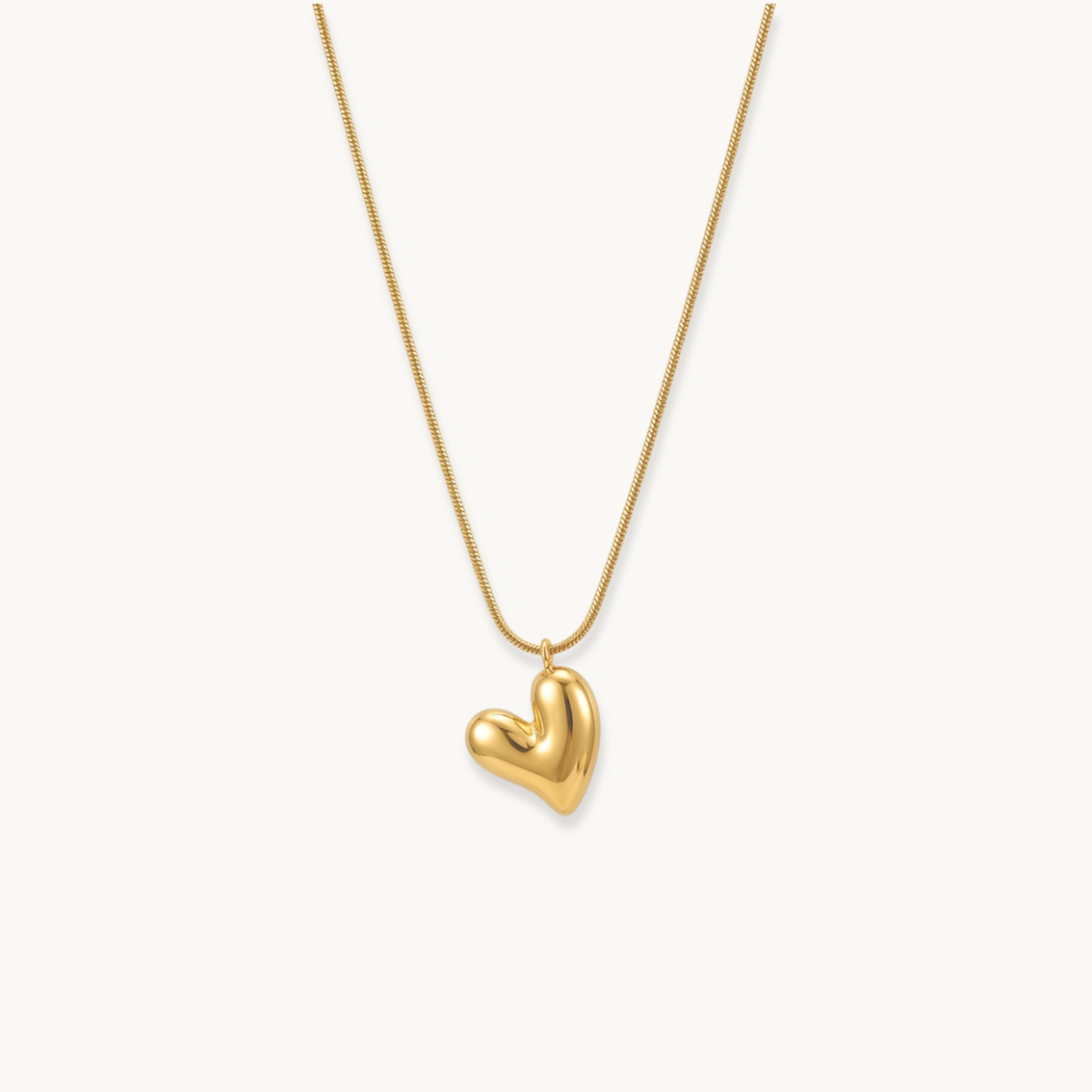 Puffy Heart Necklace - 18K Gold Plated image 1