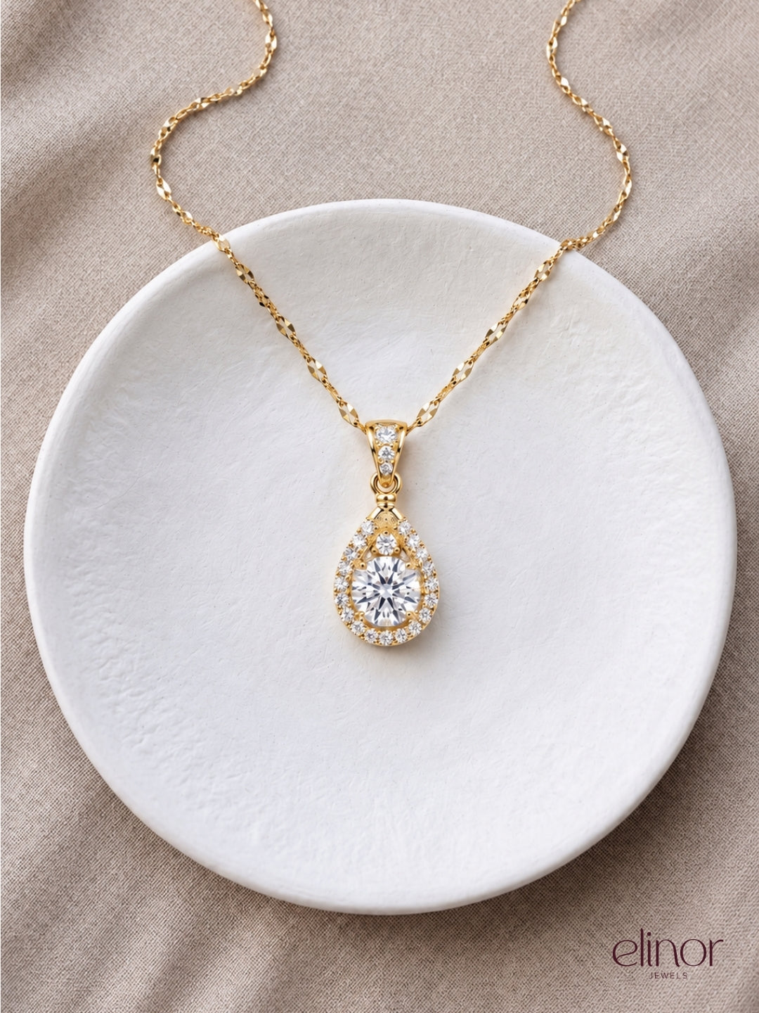 Aurora White Necklace – 18K Gold Plated image 5