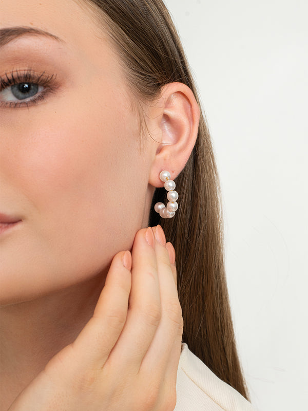 Oyster Hoops - 18K Gold Plated