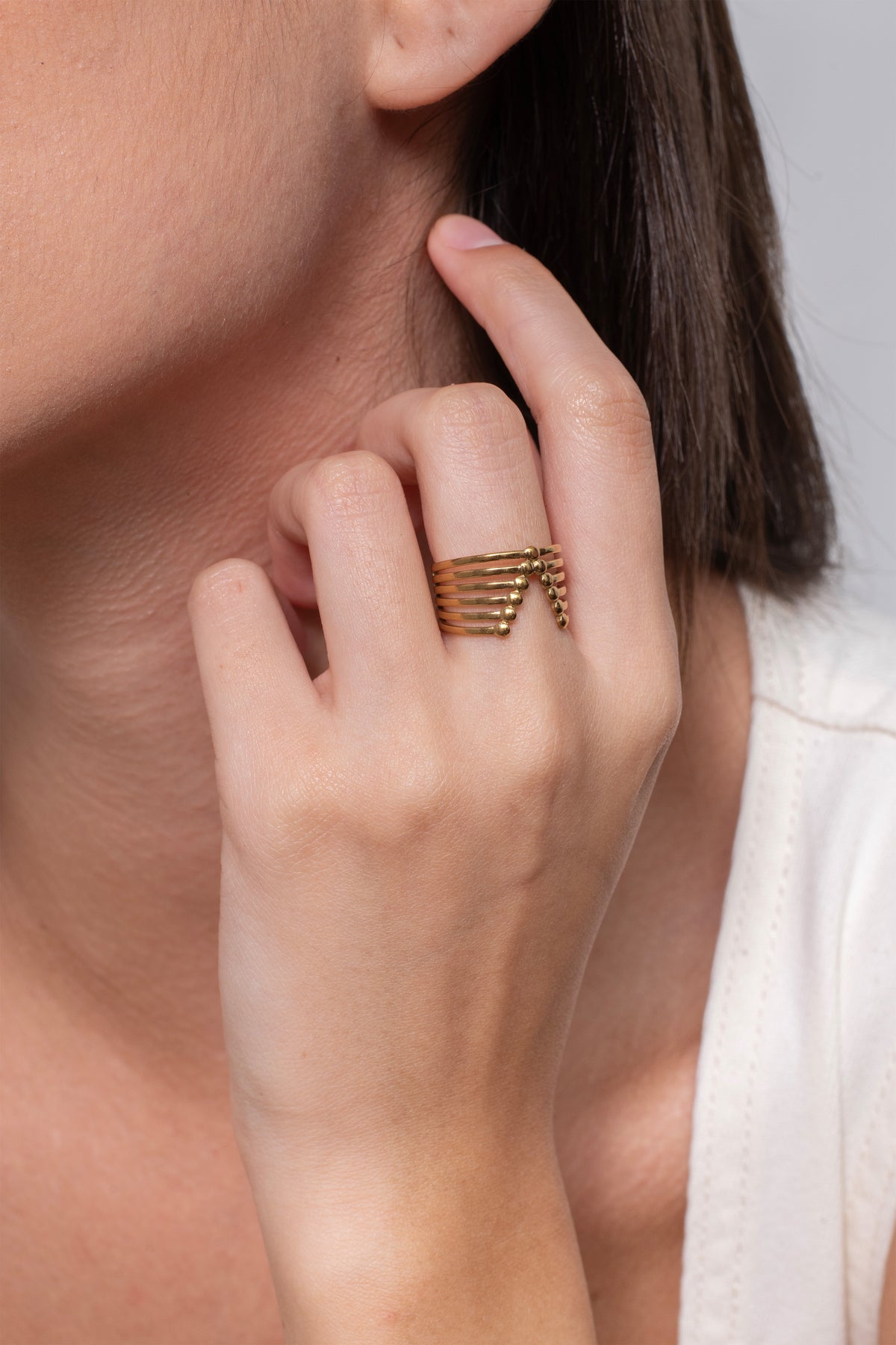 Laure V Ring – 18K Gold Plated image 4