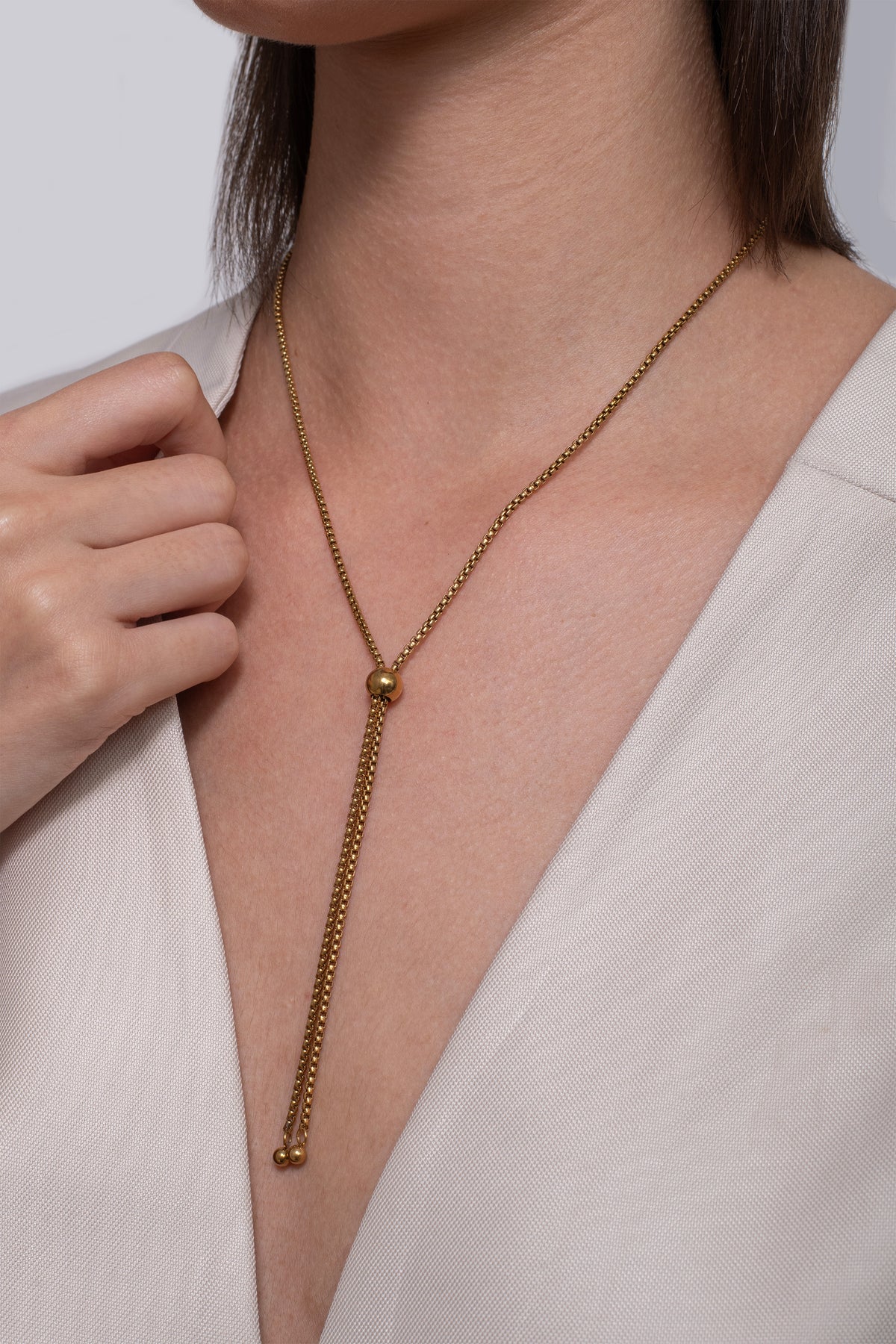 Knot Drop Necklace - 18K Gold Plated