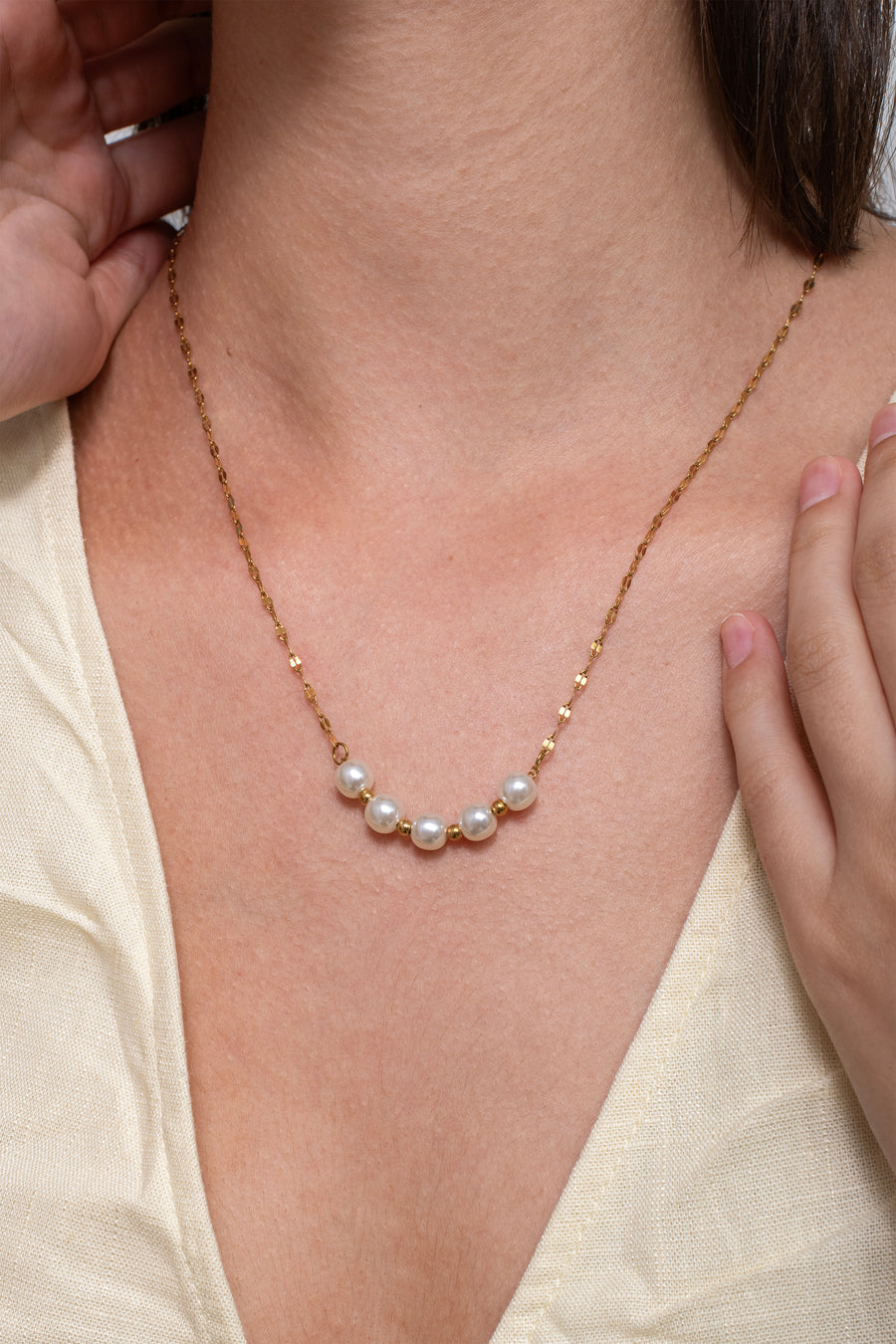 Pearl Harmony Necklace - 18K Gold Plated image 2