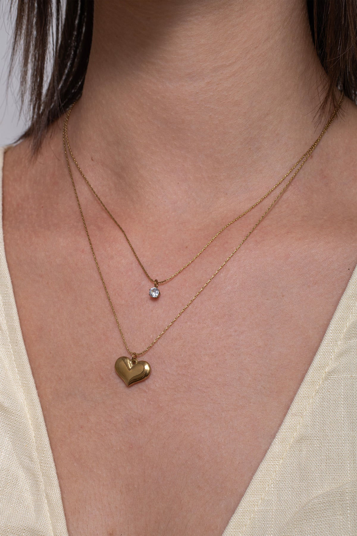 Heart Layered Necklace - 18K Gold Plated image 3