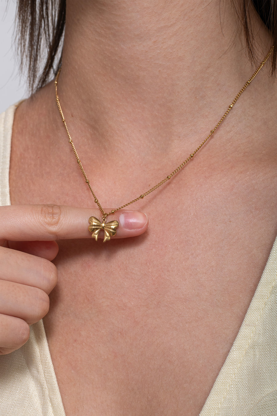 Bow Necklace - 18k Gold Plated image 3