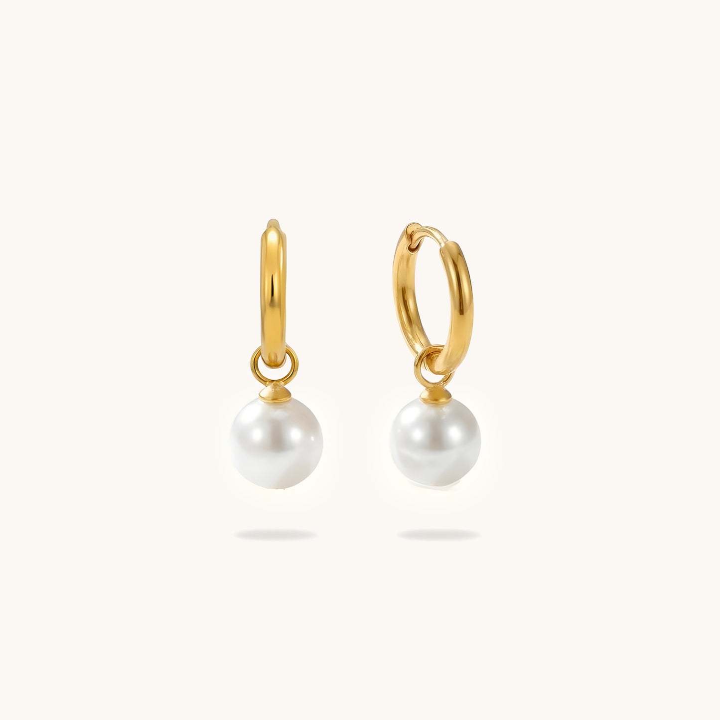 Luna Pearl Huggies - 18k Gold Plated