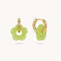 Sage Petals Hoops - 18K Gold Plated