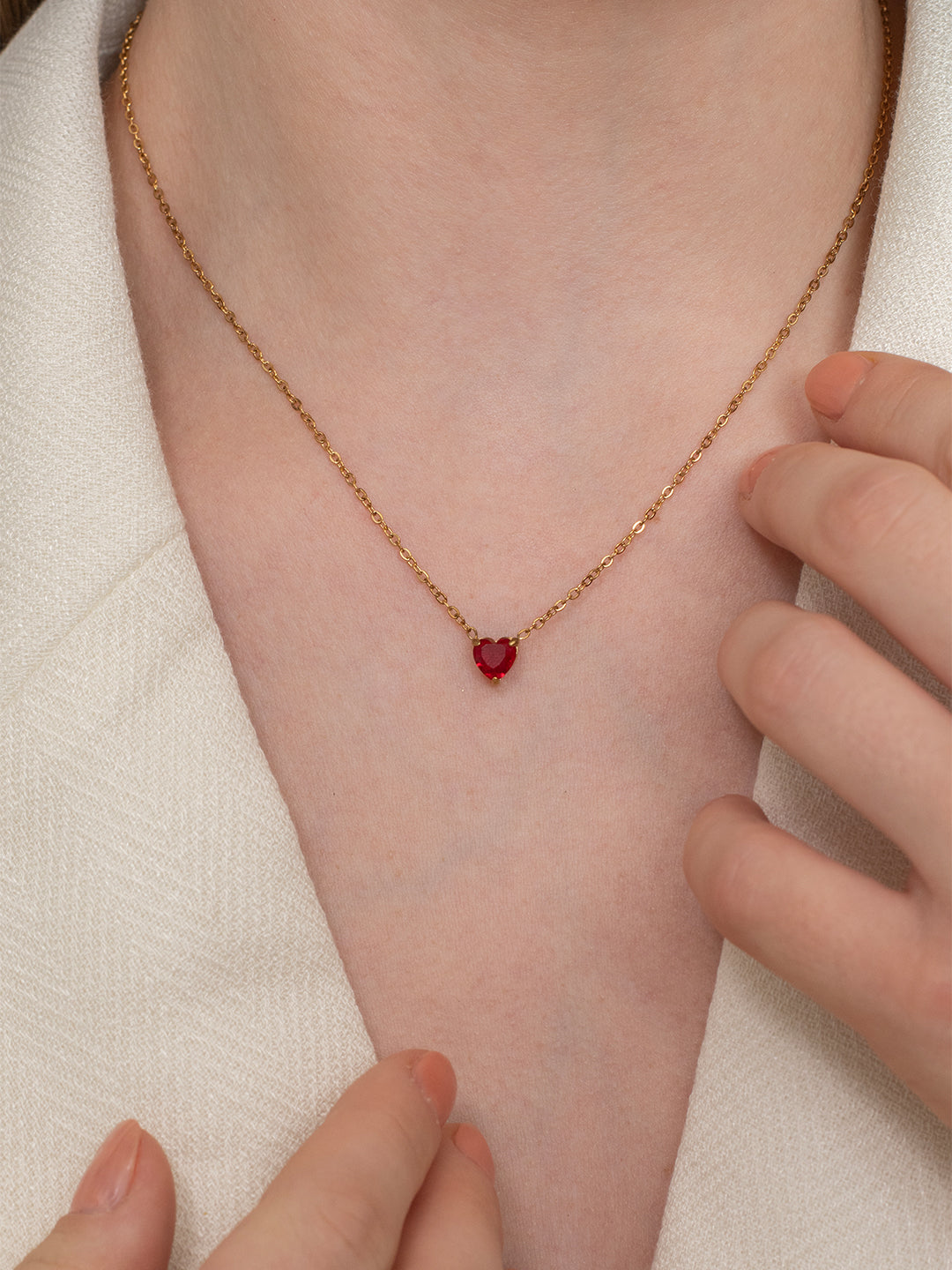 Love Ruby Necklace - 18k Gold Plated